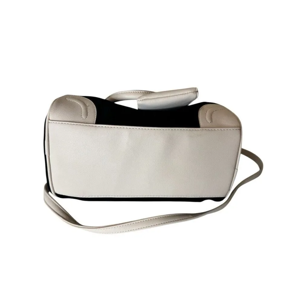 Juicy Couture Velour Heritage Satchel Purse Bag Black White Liquorice Angel Y2K